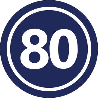 the number 80 in a circle
